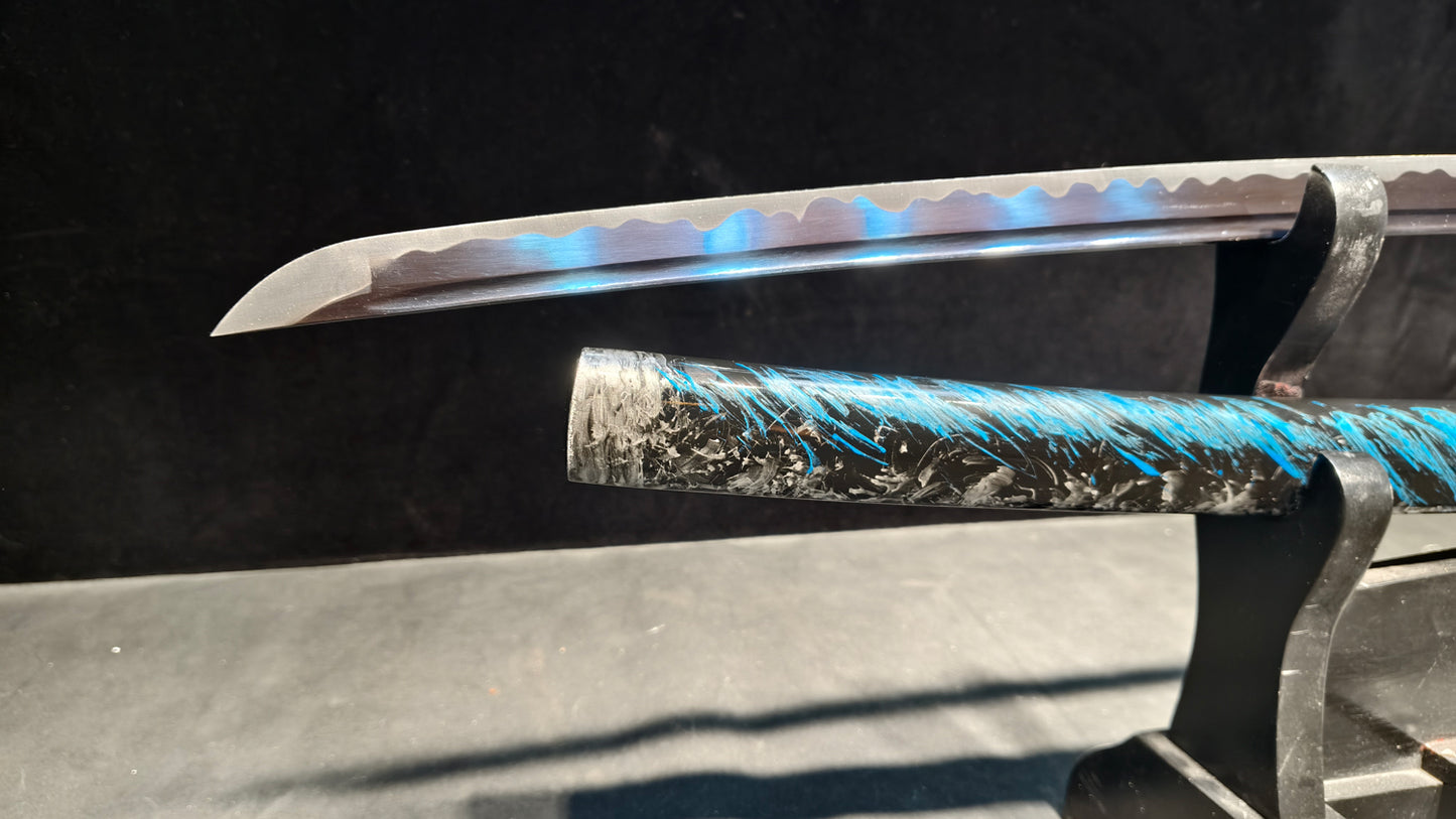 blue soul（Medium carbon steel forging process, quenching blue）katana