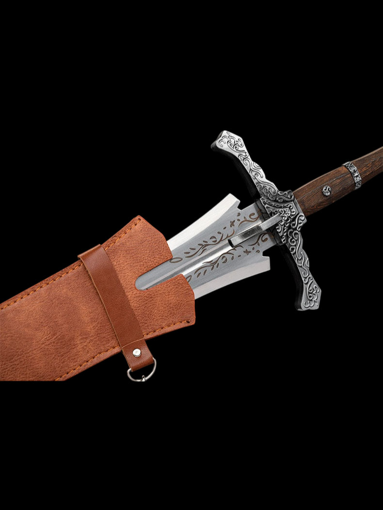 Elden Ring Knight Greatsword & Straight Sword Stainless Steel Replica, Unsharpened Cosplay Weapon for Display & Collection