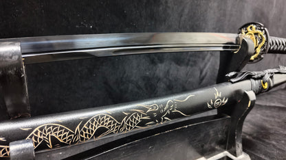 Pattern steel forging process, quenched black（A15）katana