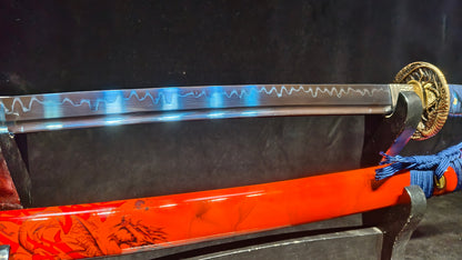 TI0 (covered with soil and burned to create the blade's ripple pattern)katana