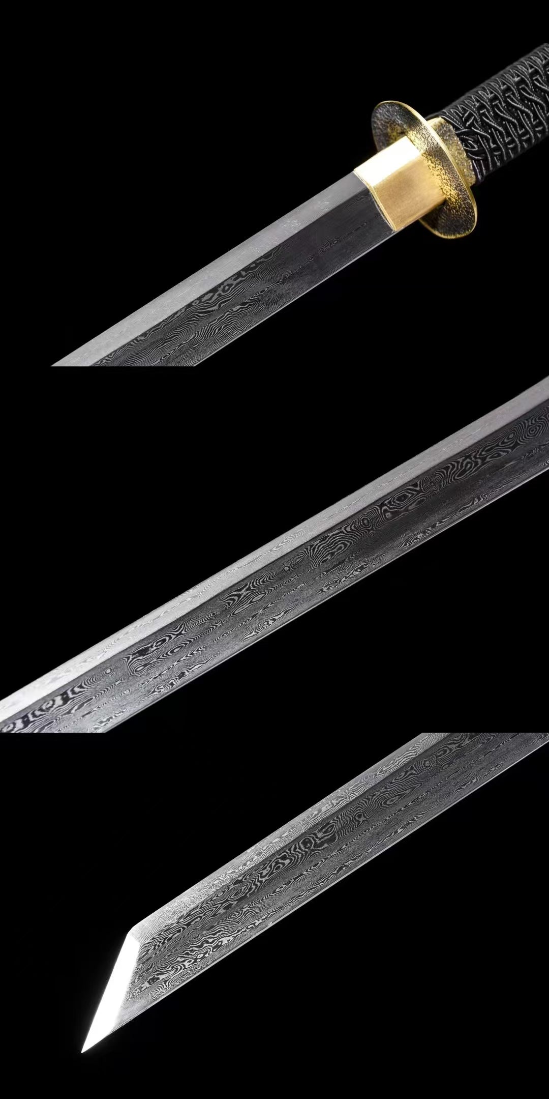 Tang Dao [Black] Patterned Steel Forging Process铜装唐刀【黑色款】
