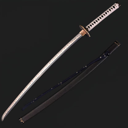 Yamato Katana, Devil May Cry 5 Vergil Sword, Full Tang Forged T10 High Carbon Steel, Mirror Polished Sharp Blade, Copper Fittings, Real Habaki