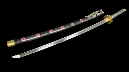 One Piece Zoro Shusui Sword, Full Tang Forged 60Si2CrA Spring Steel, Sharp Blade