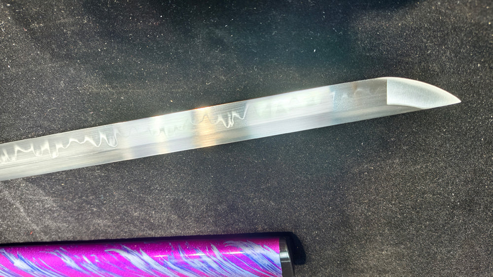 T10 (covering the soil and burning the blade to form wavy patterns) Ninja Sword， Carved dragon patter，katanan，Straight knife