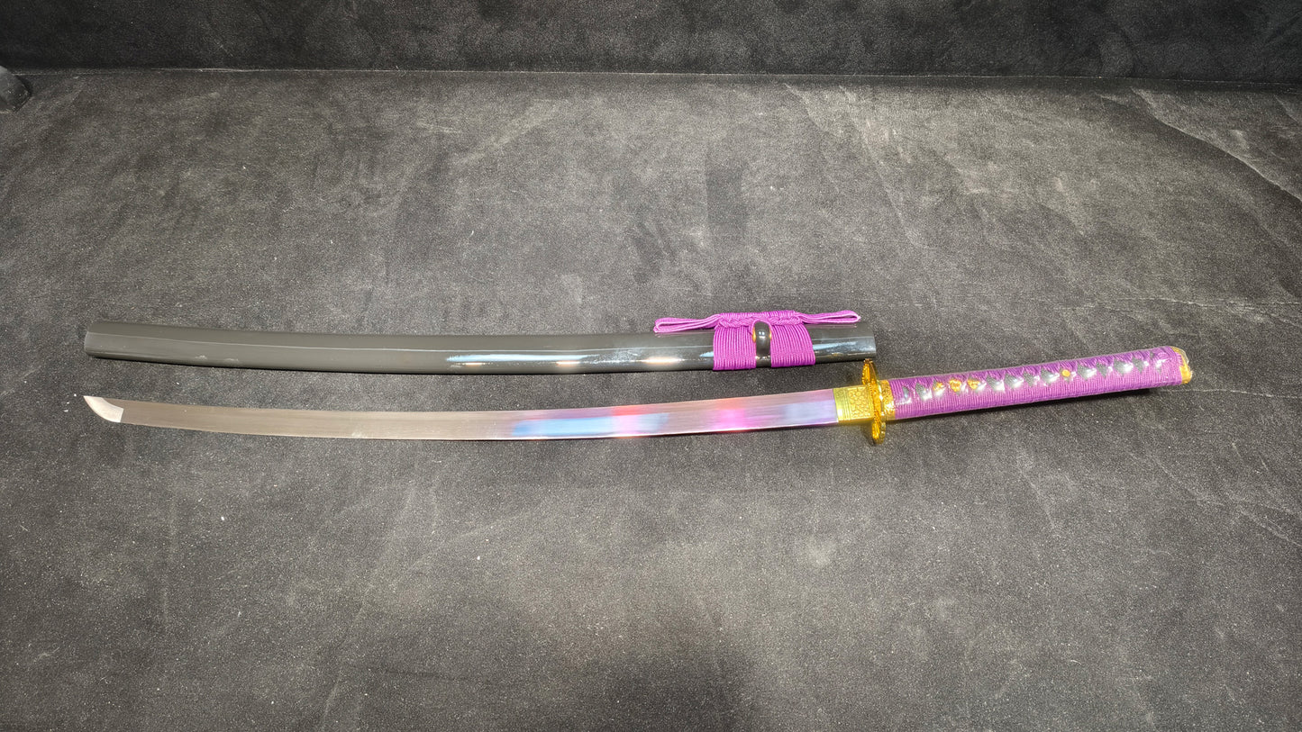 Medium carbon steel forging process quenching purple（A2）katana