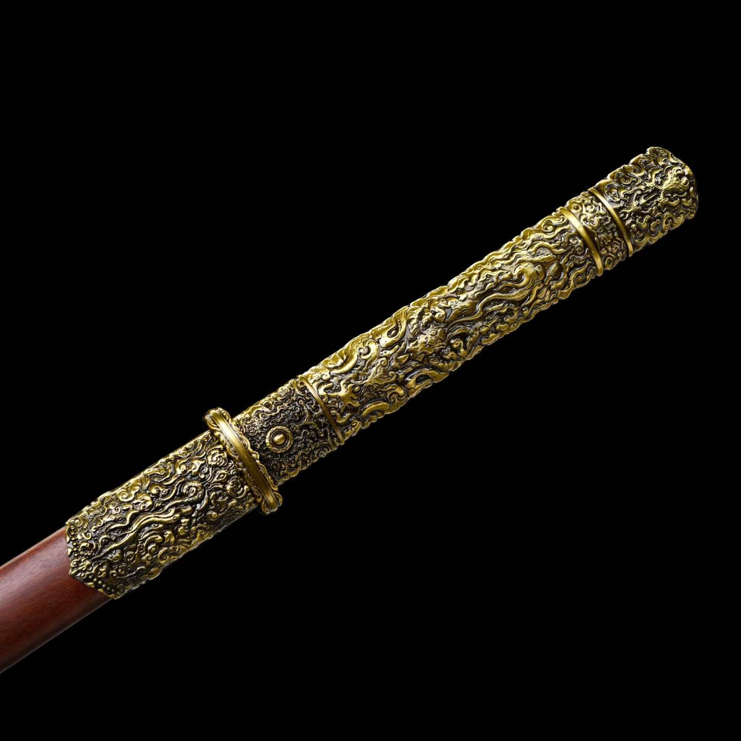 Full Tang Xuanhuang Tang Sword Replica, Sharp Blade, High‑Manganese Steel Blade with Single Groove, Premium Dragon‑Phoenix Sandalwood Scabbard, Historical Chinese Decorative Sword