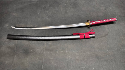 Red Samurai Forged (spring steel) katana very sharp，katana