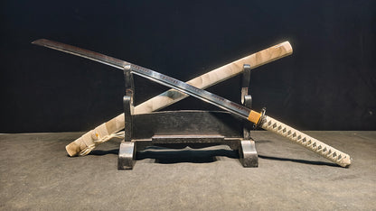 black blade（T10 covered earth burnt blade quenched black）katana