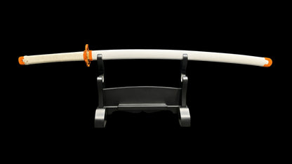 Demon Slayer Kyojuro Rengoku Nichirin Sword, Full Tang Forged 5160 Spring Steel, Sharp Blade