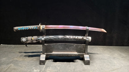 Phantom Assassin（Pattern steel forging process）blue quenching,katana ,short knife