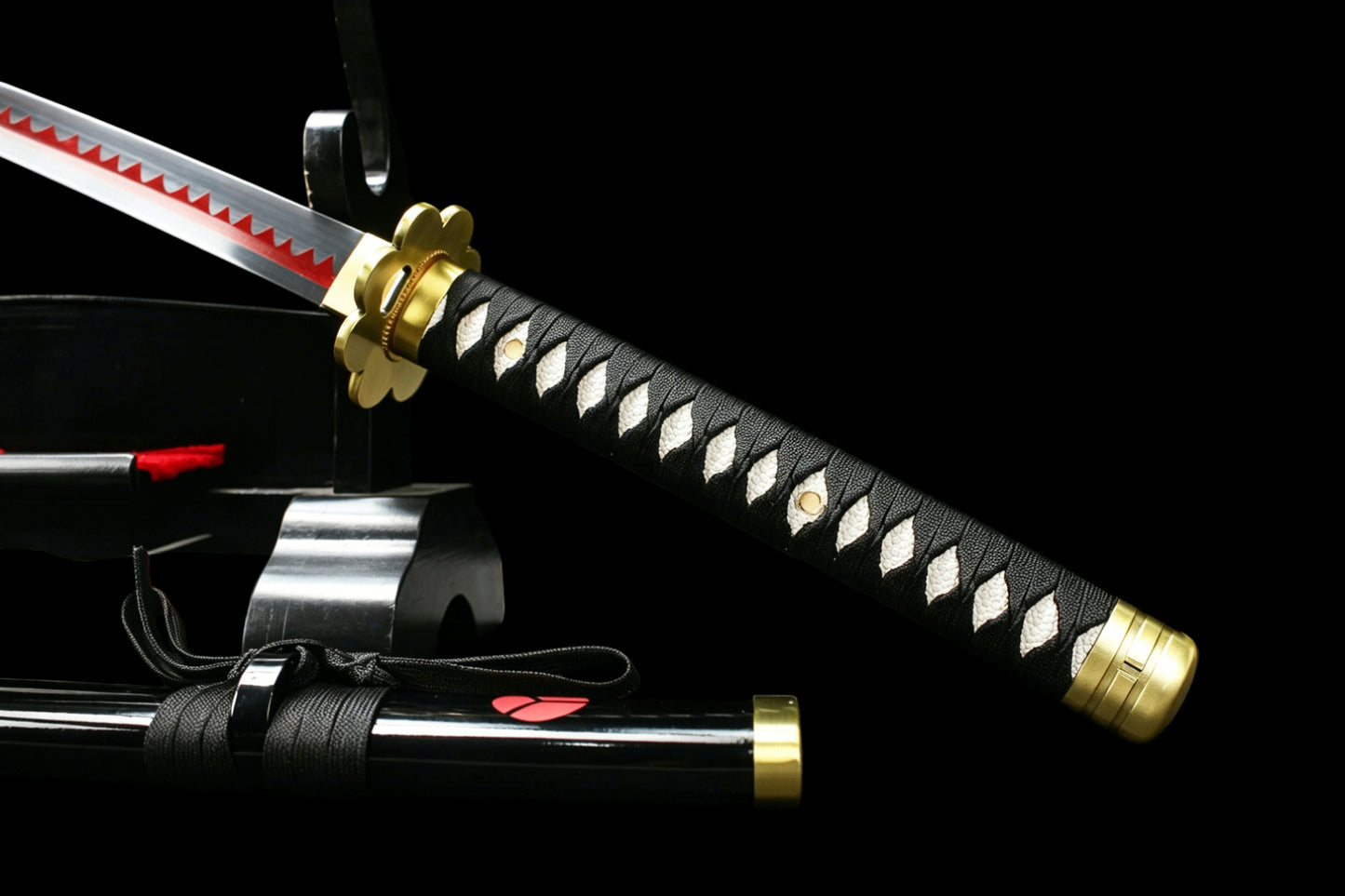 Shusui Black Blade Katana, One Piece Roronoa Zoro Sword, Full Tang 1095 High Carbon Steel Forged Sharp Blade