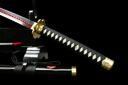 Shusui Black Blade Katana, One Piece Roronoa Zoro Sword, Full Tang 1095 High Carbon Steel Forged Sharp Blade