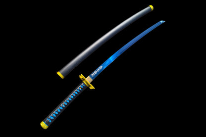 Nichirin Sword, Demon Slayer Muichiro Tokito Sword, Full Tang 5160 Spring Steel Forged Sharp Blade