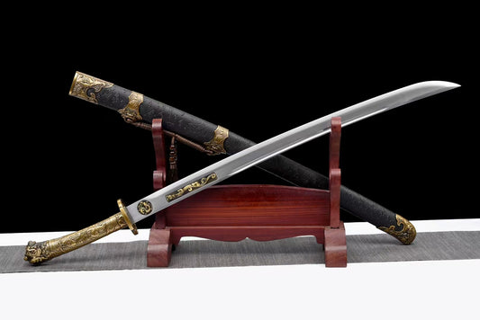 Carved ancient dragon waist knife lion king knife integrated handle金焱