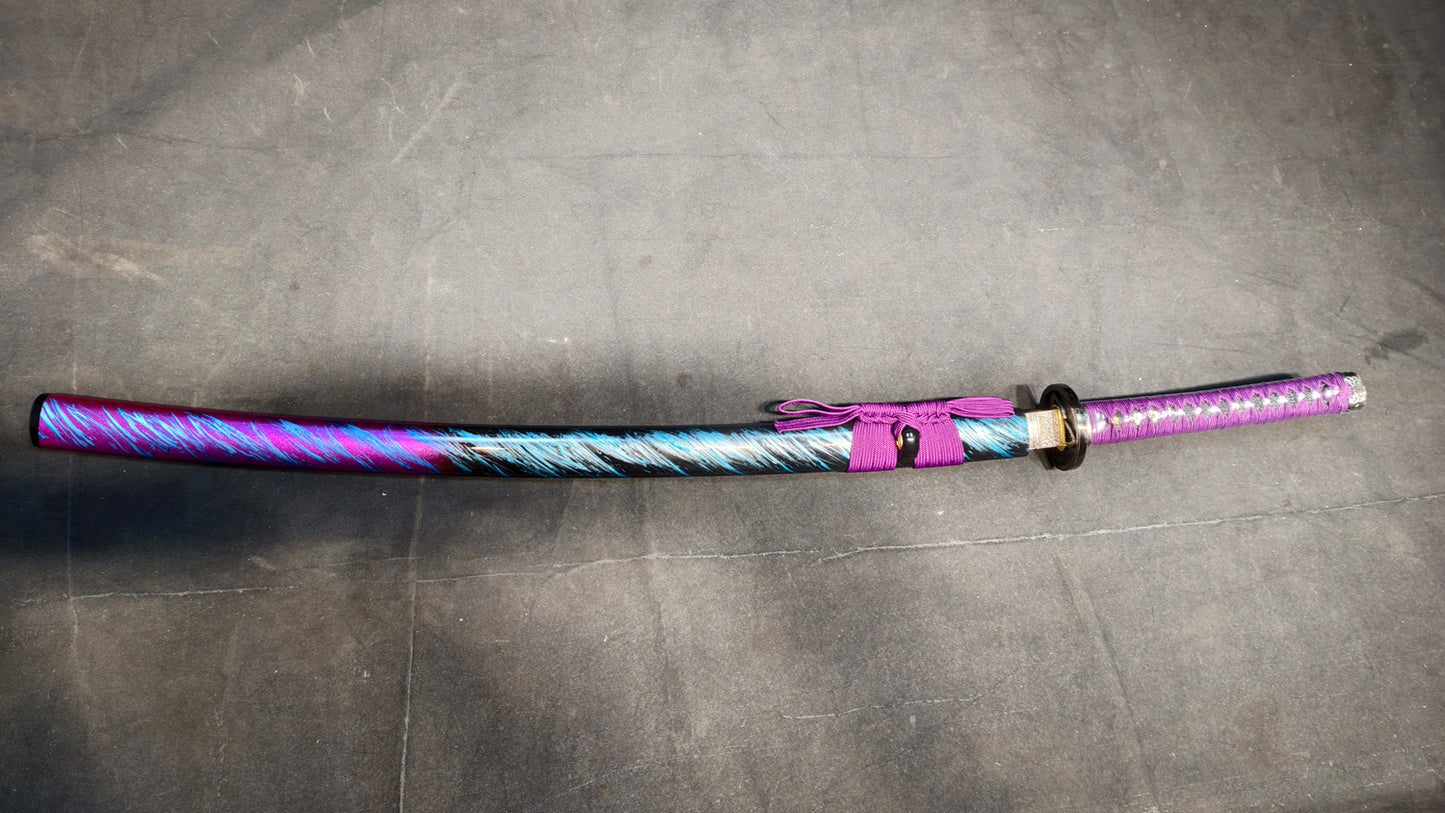 Purple light（Medium carbon steel quenched purple）katana