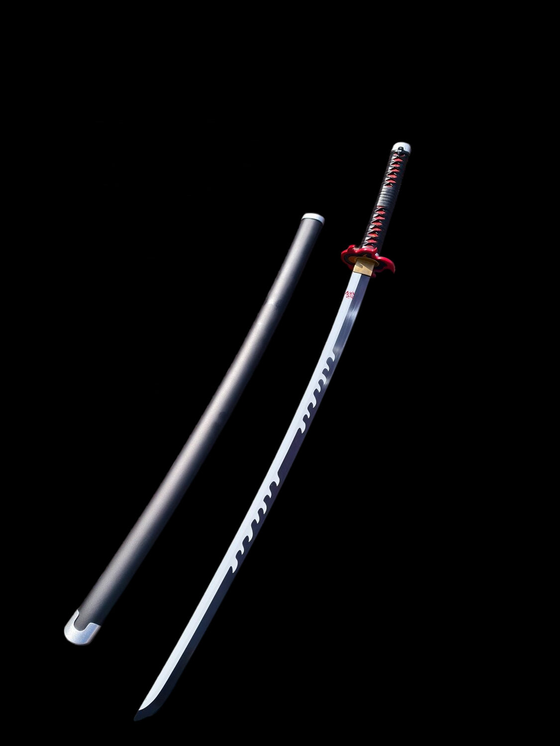 Nichirin Sword, Demon Slayer Tanjiro Kamado Hinokami Kagura Sword, Full Tang 5160 Spring Steel Forged Sharp Blade