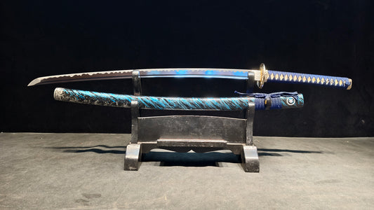 blue soul（Medium carbon steel forging process, quenching blue）katana