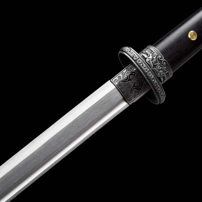 Cold‑Shadow Tang Sword, Full Tang High‑Manganese Steel Forged Sharp Blade, Premium Dragon‑Phoenix Hardwood Handle And Scabbard, Collectible Display Sword