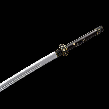 Luoying Ding Baiying Yanling Dao, Full Tang Sharp Blade, High‑Manganese Steel, Premium Dragon‑Phoenix Hardwood Handle & Scabbard, Movie Replica Wuxia Collectible Sword