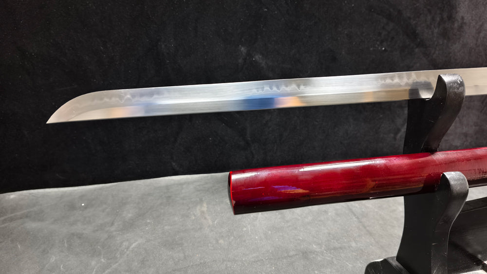 red stick（Medium carbon steel, clay-covered burnt blade）katana ，red，Ninja Sword