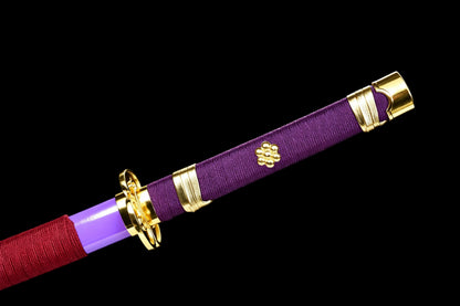 Enma Katana, Roronoa Zoro One Piece Sword, Full Tang 1095 High Carbon Steel Forged Sharp Blade