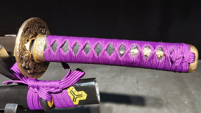 Purple flame t10 forged short knife is very sharp,katana ,short knife