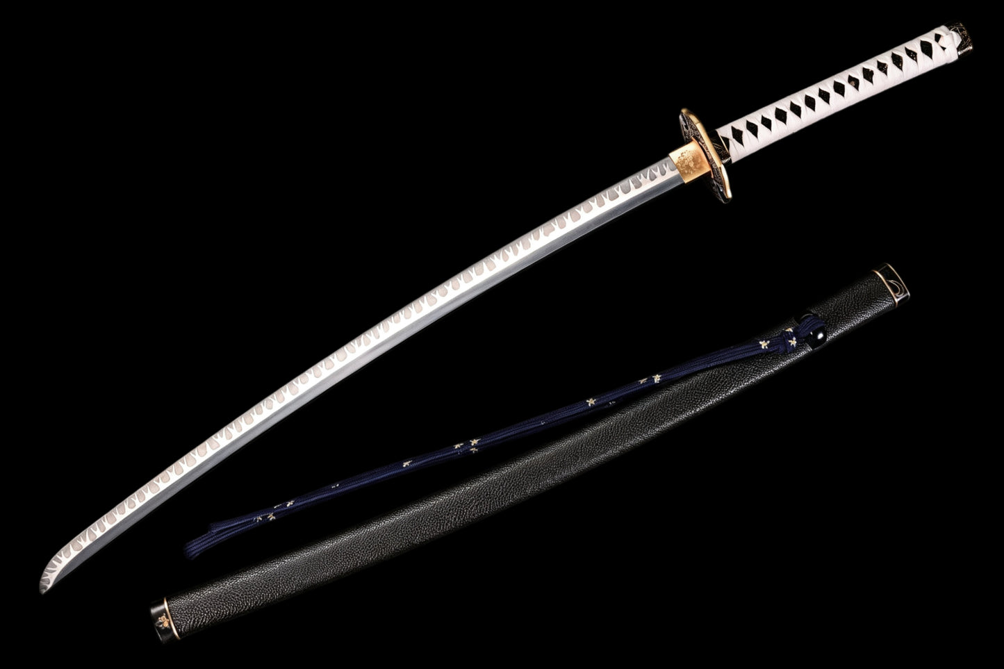 Yamato Katana, Devil May Cry 5 Vergil Sword, Full Tang Forged T10 High Carbon Steel, Mirror Polished Sharp Blade, Copper Fittings, Real Habaki