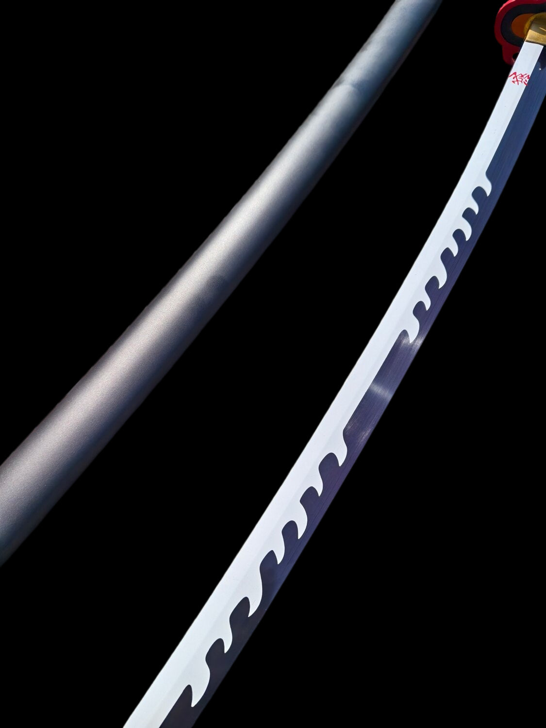 Nichirin Sword, Demon Slayer Tanjiro Kamado Hinokami Kagura Sword, Full Tang 5160 Spring Steel Forged Sharp Blade