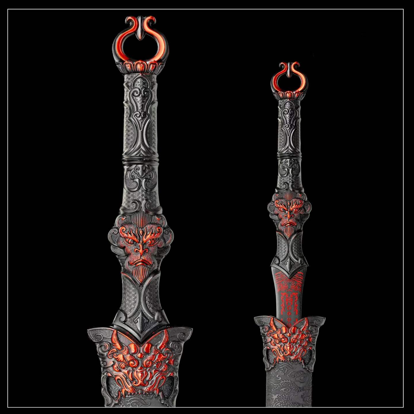 Full Tang Return of The Great Sage Sword Replica Inspired by Black Myth, High‑Manganese Steel Blade, One‑Piece Alloy Handle, Wood Artificial Leather Scabbard Collectible Sword