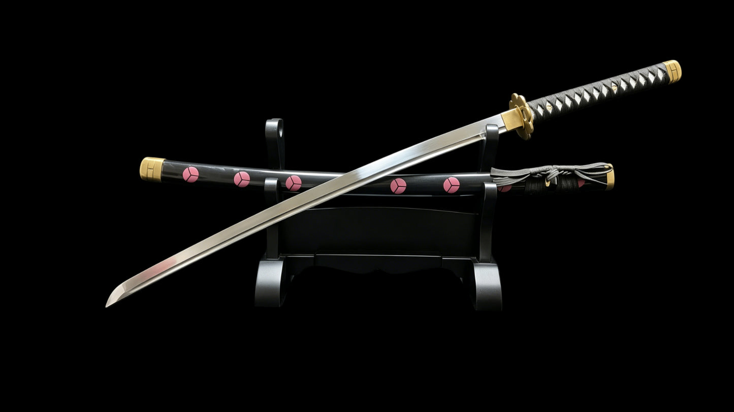 One Piece Zoro Shusui Sword, Full Tang Forged 60Si2CrA Spring Steel, Sharp Blade