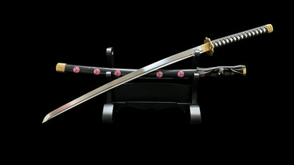 One Piece Zoro Shusui Sword, Full Tang Forged 60Si2CrA Spring Steel, Sharp Blade