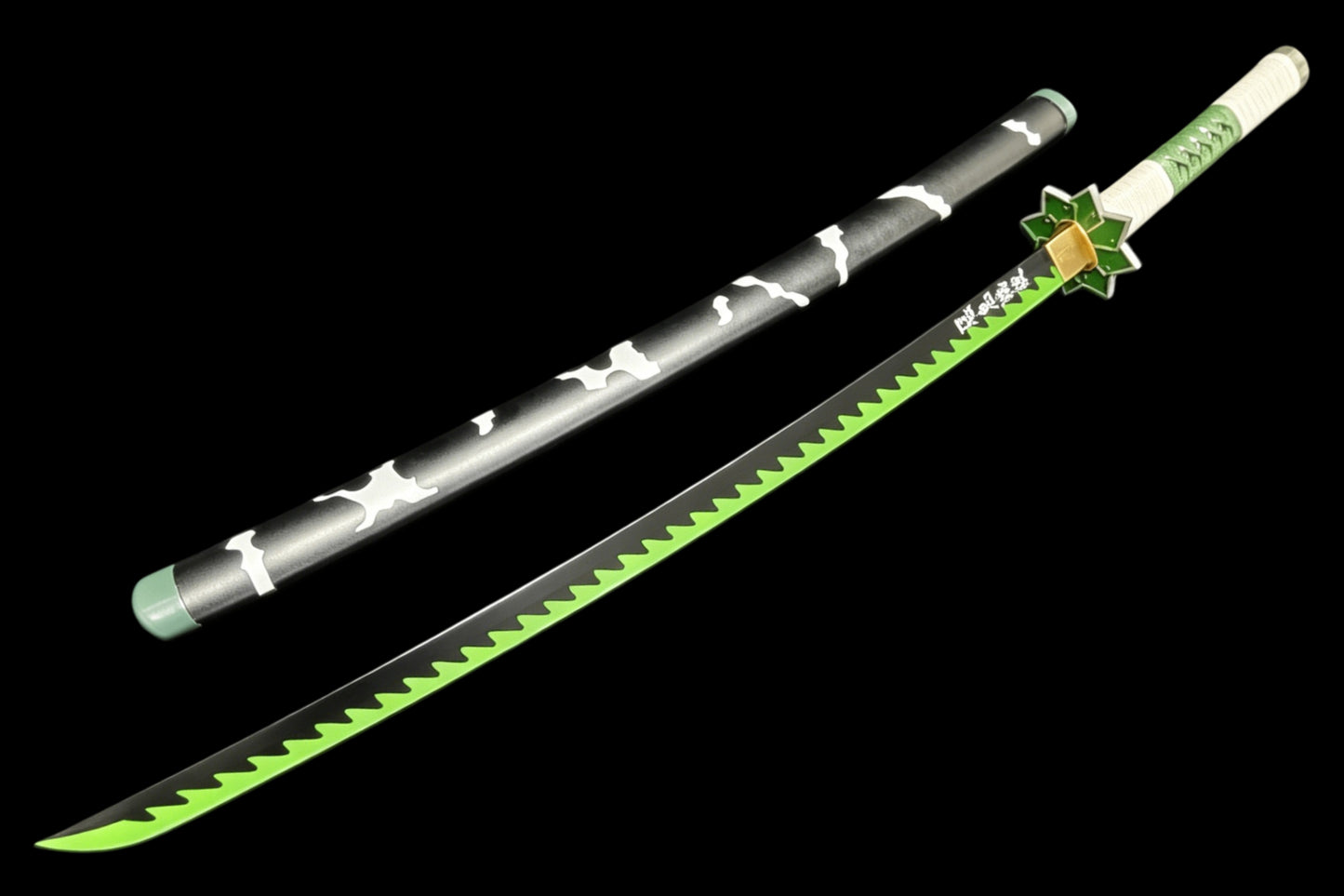 Demon Slayer Sanemi Shinazugawa Nichirin Sword, Full Tang Forged 5160 Spring Steel, Sharp Blade