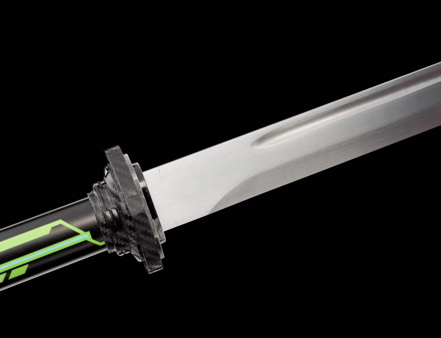 High Manganese Steel Cyberpunk Neon Combat Blade With Sharp Blade, Alloy Fittings Aluminum Scabbard Sci-Fi Collectible Ornament
