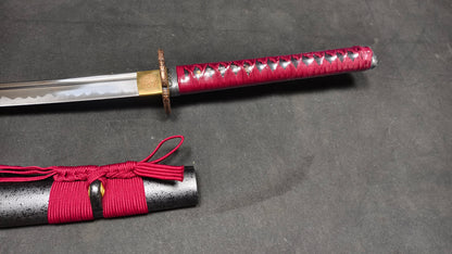 Red Samurai Forged (spring steel) katana very sharp，katana