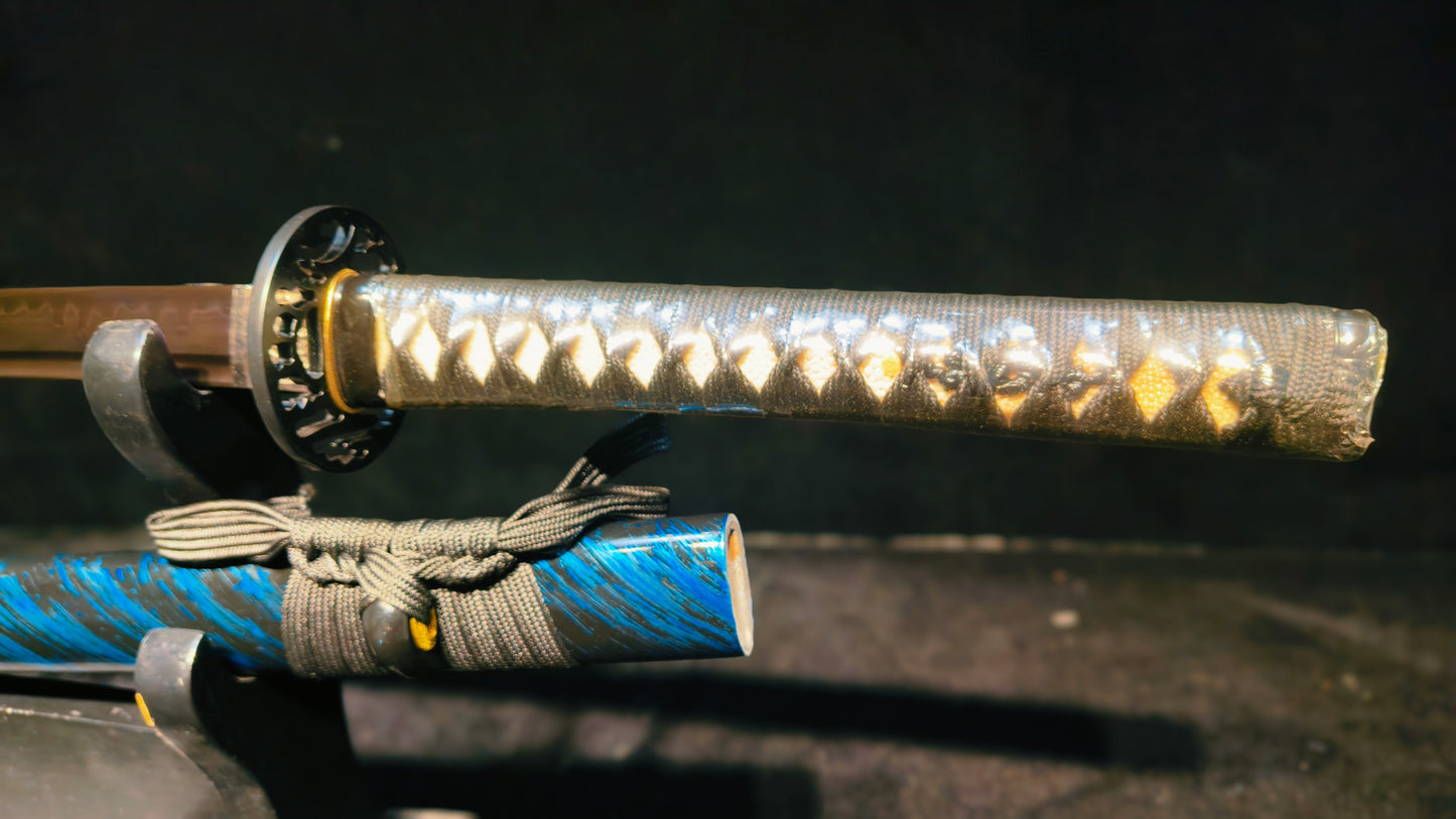 (T10 forging process, burnt blade) katana