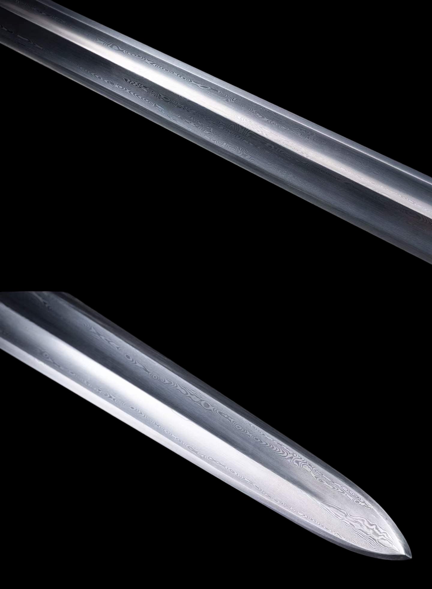 Xuan Heng Sword, Forged Damascus Steel Blade, Pure Copper Fittings, Premium Ebony Wood Handle and Scabbard, Chinese Mythical Taoist Collectible Sword