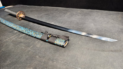 Flowing Shadow Warrior（T10 forging）Cover the soil and burn the blade to form texture,katana