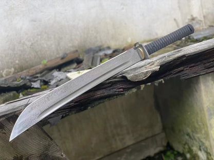 High carbon Damascus, wide body tactical knife，katana