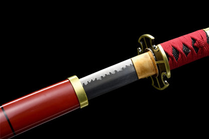 Sandai Kitetsu Katana, One Piece Roronoa Zoro Sword, Full Tang 1095 High Carbon Steel Forged Sharp Blade