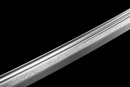 Dragon Roar Mystic Scale, Damascus Steel Forged Blade, Alloy Dragon Fittings, Full Tang Construction, Sharp Edge, Collectible Decorative Sword