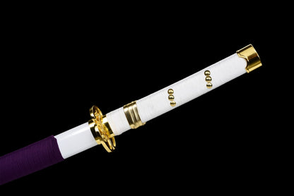 Nidai Kitetsu Katana, One Piece Roronoa Zoro Sword, Full Tang 1095 High Carbon Steel Forged Sharp Blade