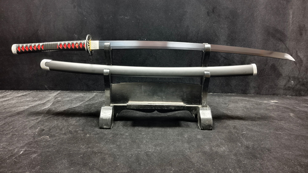 Spring steel forging process(quenched black)katana