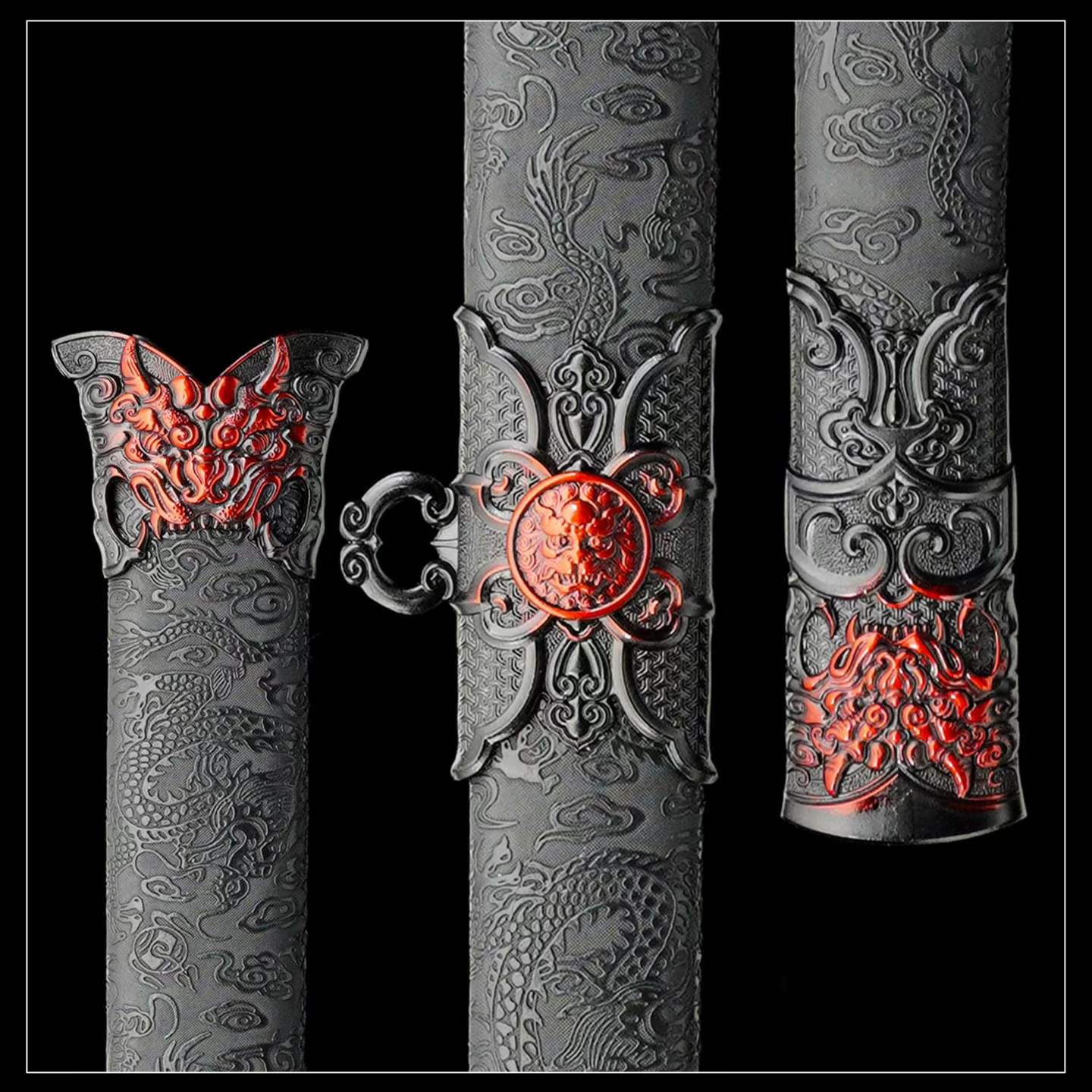 Full Tang Return of The Great Sage Sword Replica Inspired by Black Myth, High‑Manganese Steel Blade, One‑Piece Alloy Handle, Wood Artificial Leather Scabbard Collectible Sword