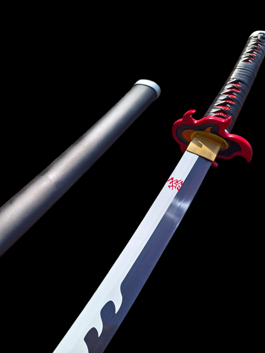 Nichirin Sword, Demon Slayer Tanjiro Kamado Hinokami Kagura Sword, Full Tang 5160 Spring Steel Forged Sharp Blade