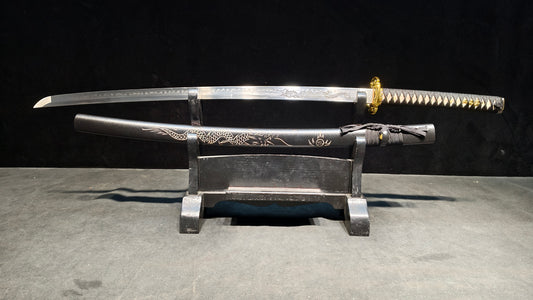 Dragon Knight（T10 earth-covered burnt blade, with dragon pattern engraved on the blade）katana