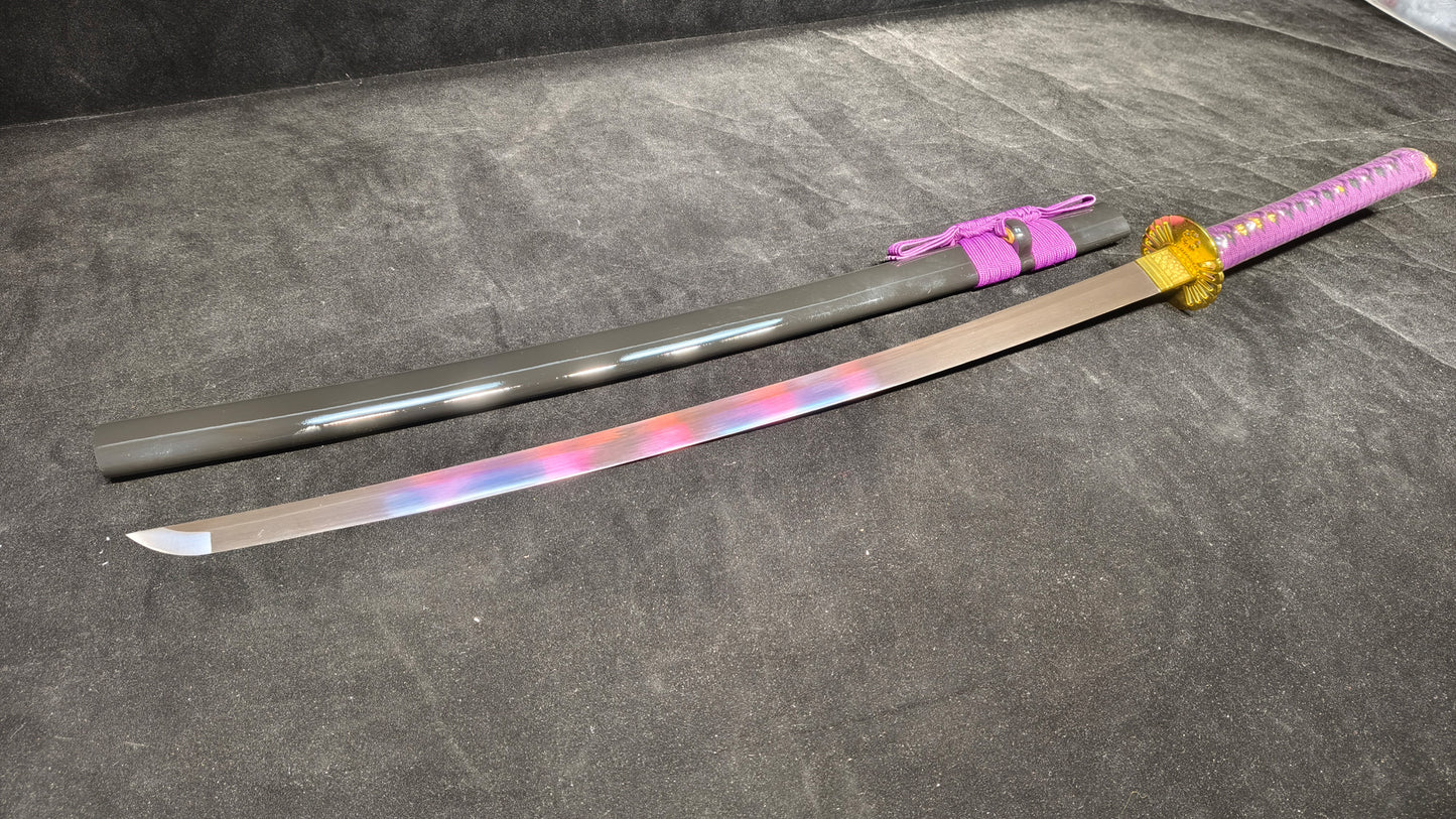 Medium carbon steel forging process quenching purple（A2）katana