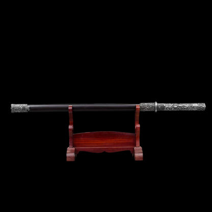Lie‑Kong Tang Dao, Full Tang Construction, Sharp Blade, High‑Manganese Steel With Single Fuller, Alloy Fittings, Premium Dragon‑Phoenix Hardwood Scabbard, Historical Replica Collectible Sword