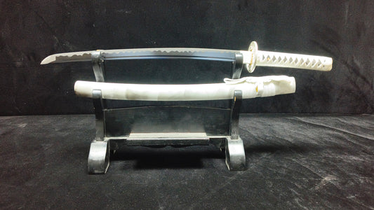 Full Tang 1095 High-Carbon Steel Forged Wakizashi, Sharp Blade, Hand Finished - Cloud Veiled Edge