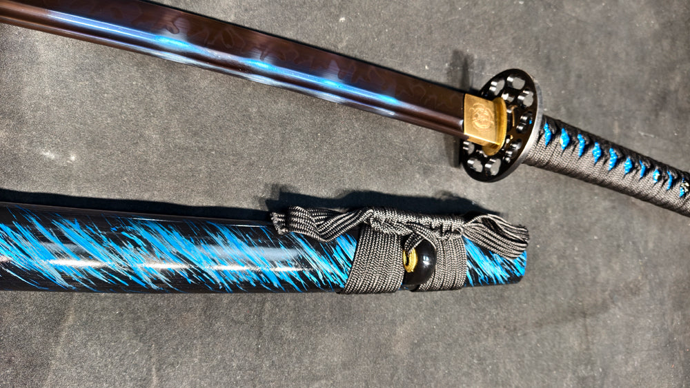 Blade of Fire（T10forging）Covered with soil and burned to create blade flame patternskatana ,katana