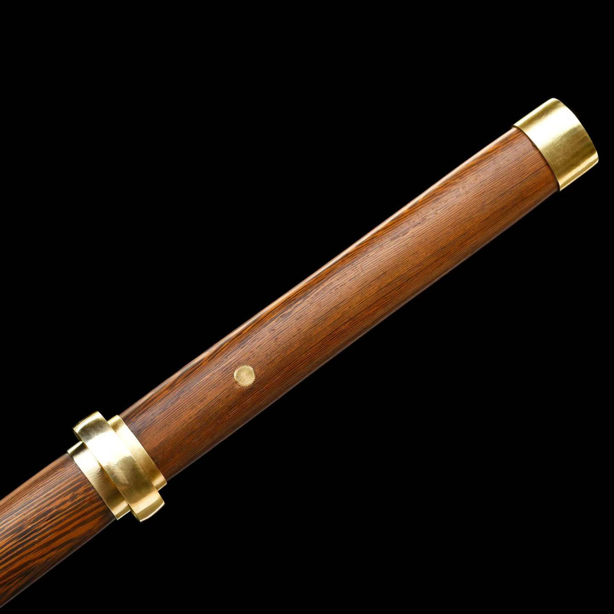 Straight Chinese Tang Dao, Full Tang Construction, Hand-Forged Damascus Steel Blade, Sharp Edge, Hand Polished, Brass Fittings, Premium Wenge Wood Scabbard & Handle, Collectible Chinese Sword